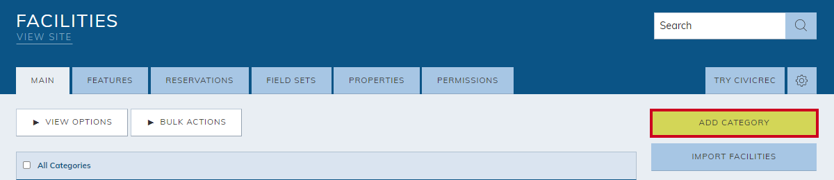 Add category button.