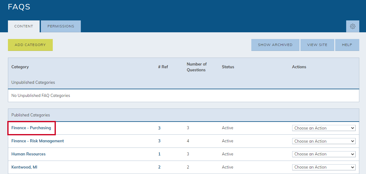 select a category