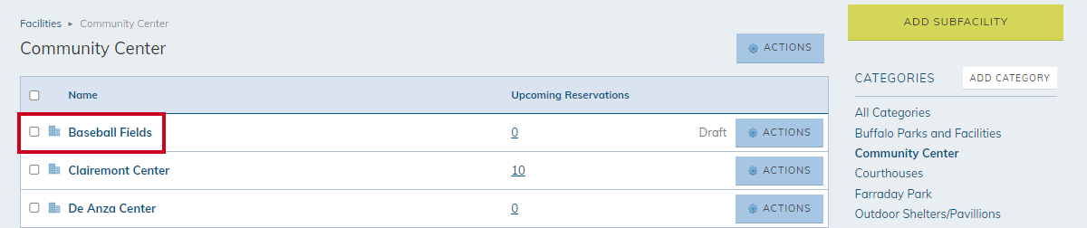 Facility list.