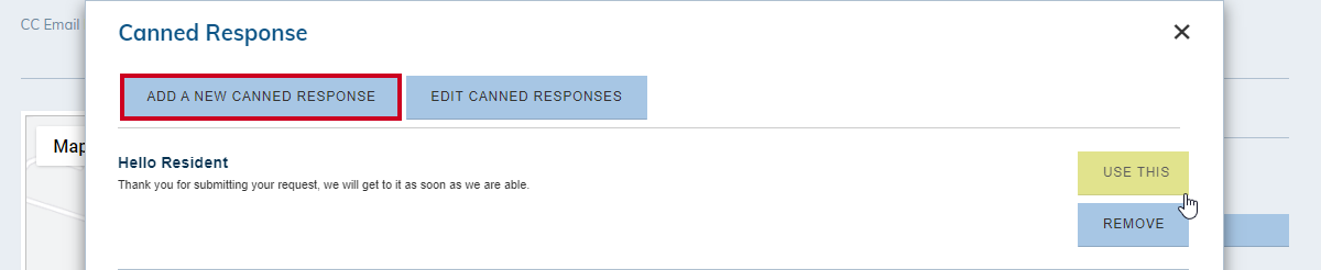 add a new canned response button