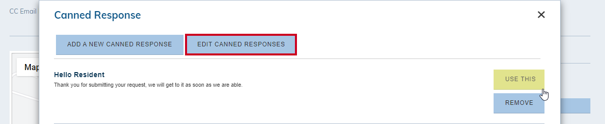 edit canned responses button