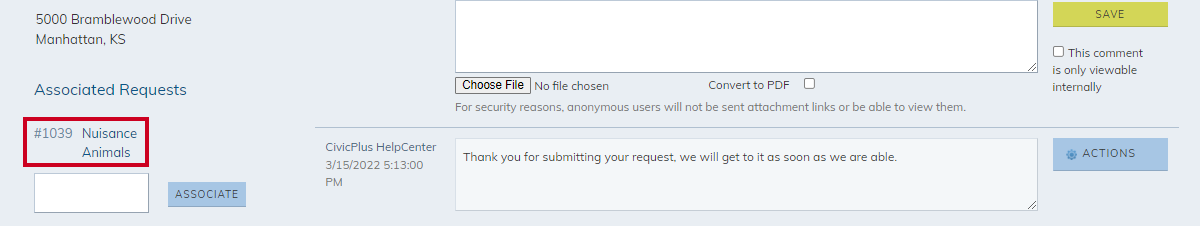 list of associated requests