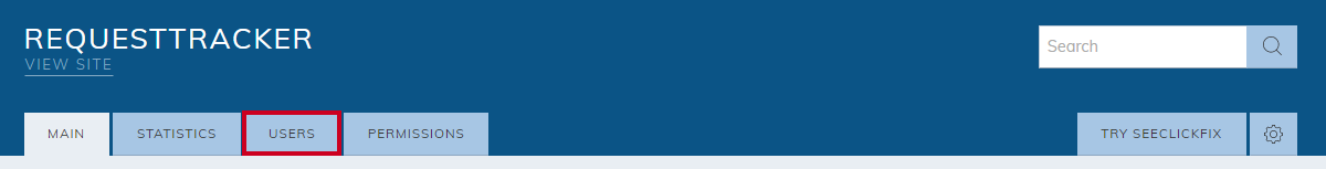 RequestTracker users tab