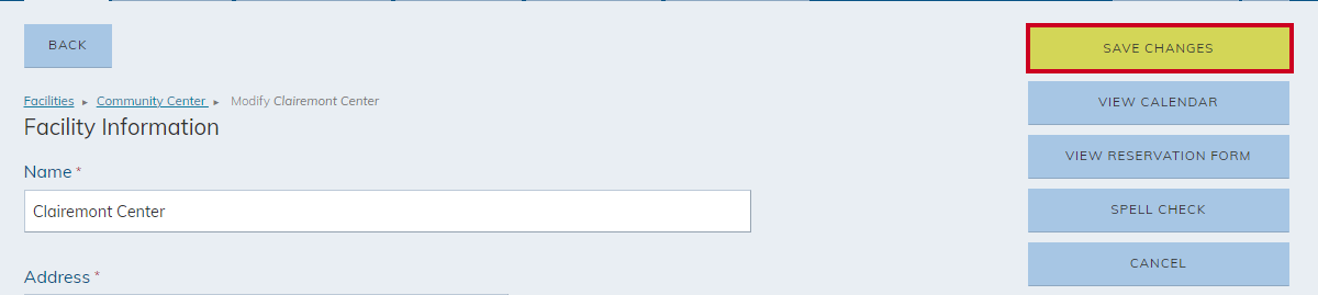 save changes button