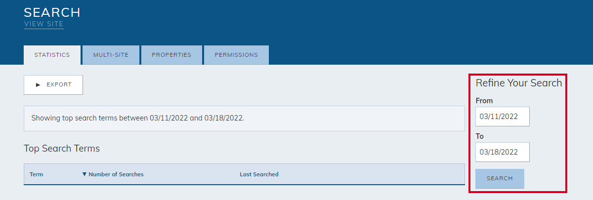 Search filter.