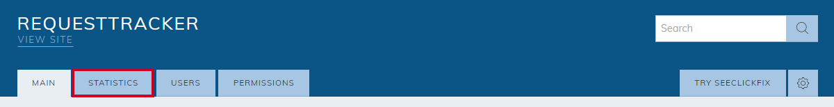 RequestTracker, statistics tab