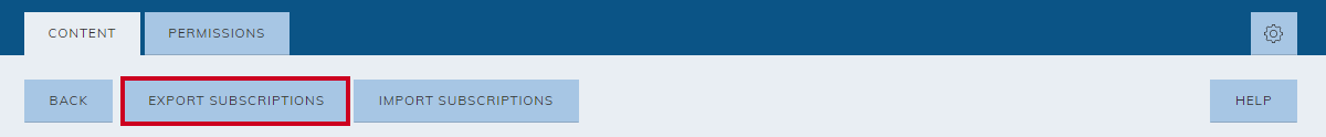 export subscriptions button.
