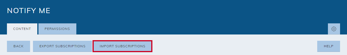 Import subscriptions button.