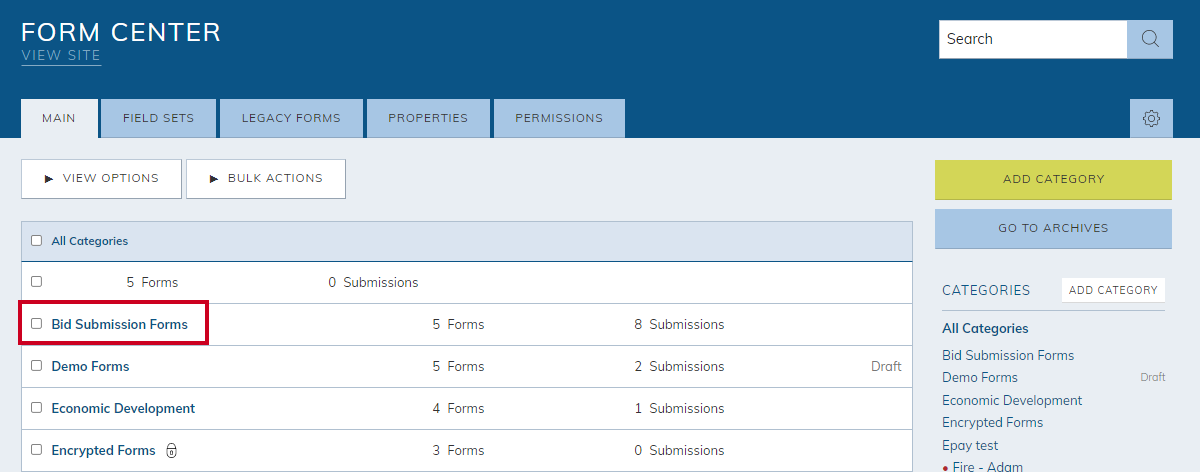 select a category