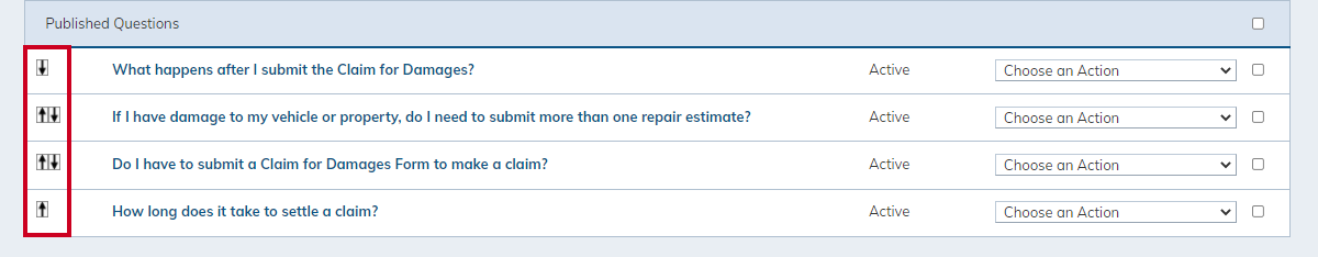 FAQ movement arrows