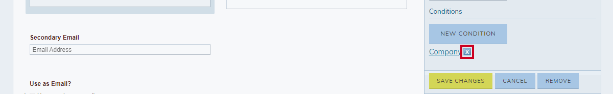 x to remove condition