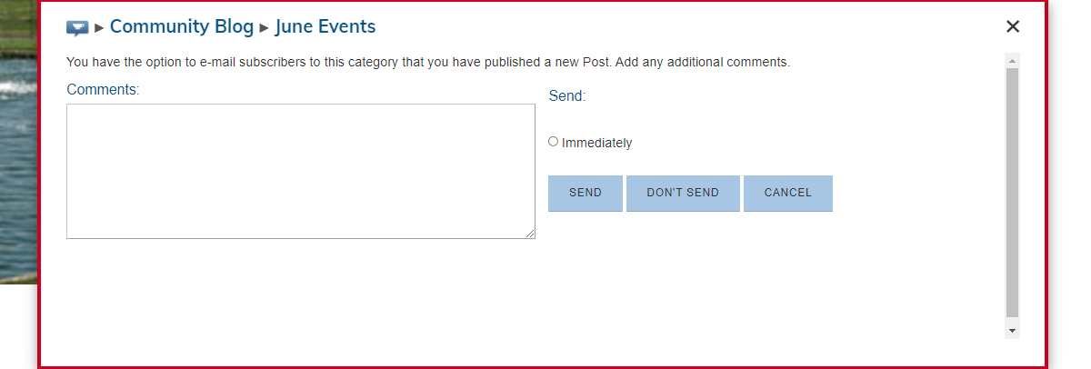 send notification options