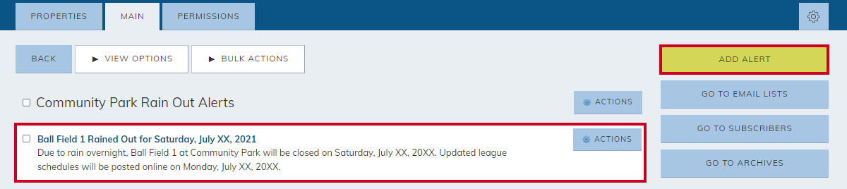 add alert button or modify current alert
