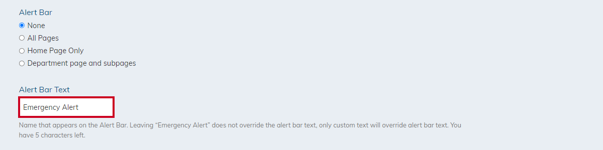 alert bar text box