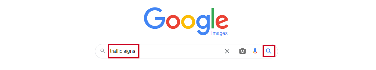 search criteria and search icon (magnifying glass)