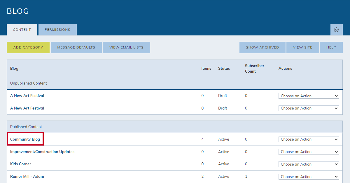 select a blog category