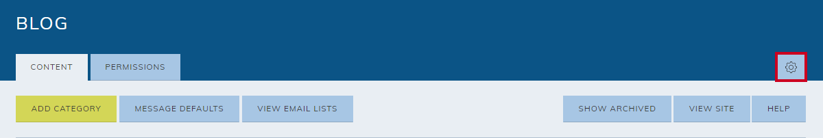 blog settings icon (gear icon)