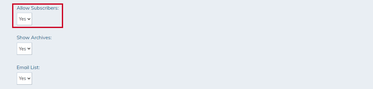 allow subscribers option, yes