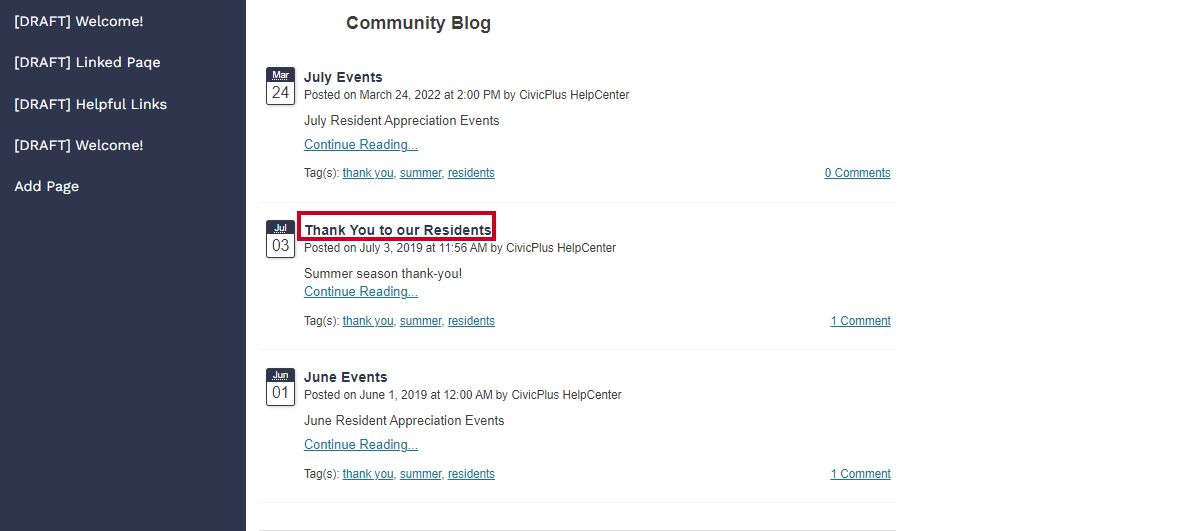 find the blog category
