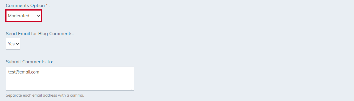 comment moderation options