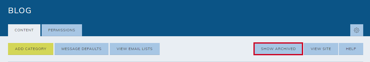 blog module, show archived button