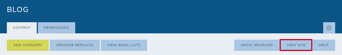 blog module, view email lists button