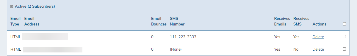 view the imported subscribers