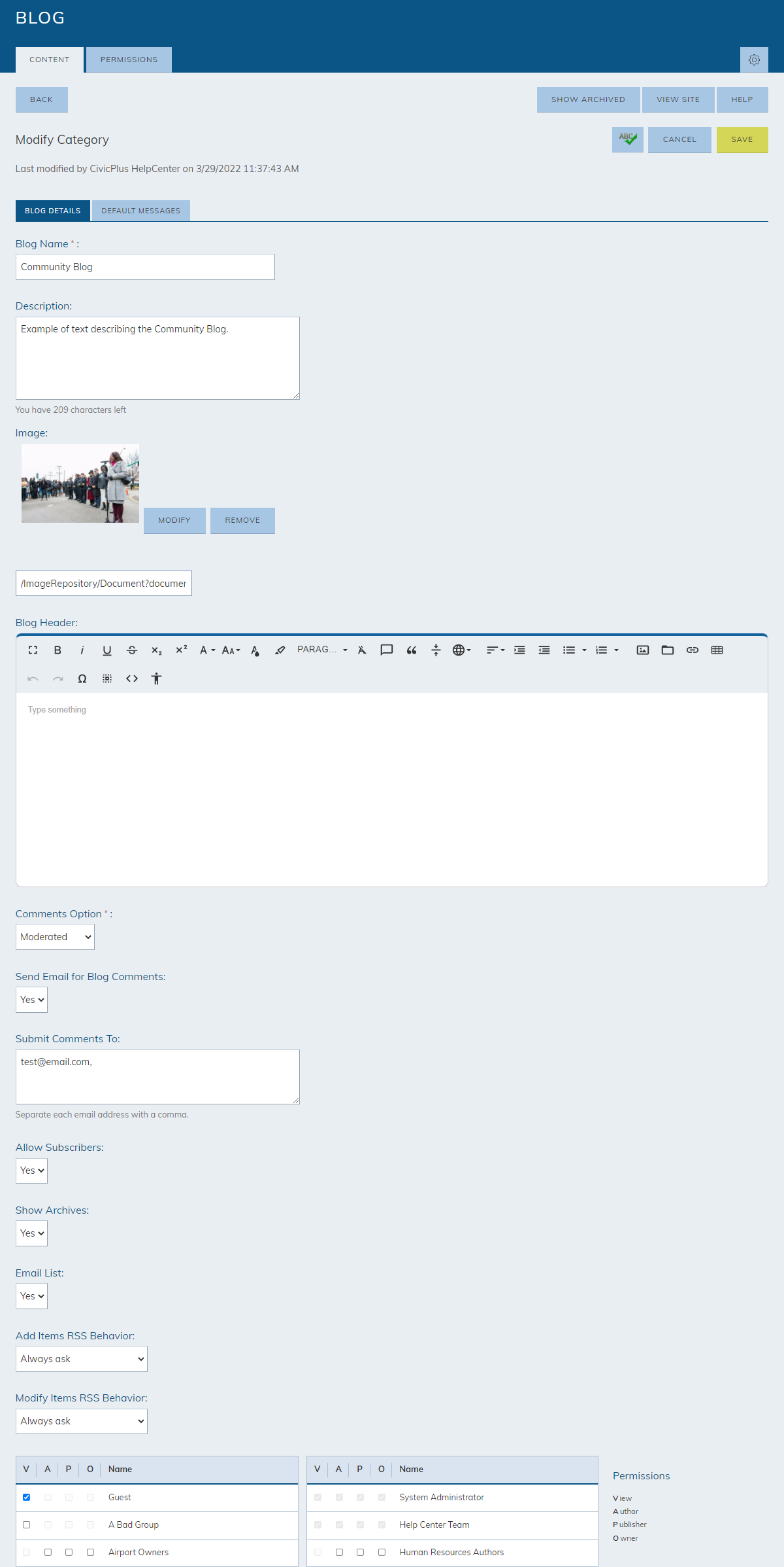 edit information fields