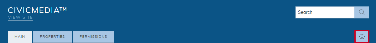 CivicMedia settings (gear) icon