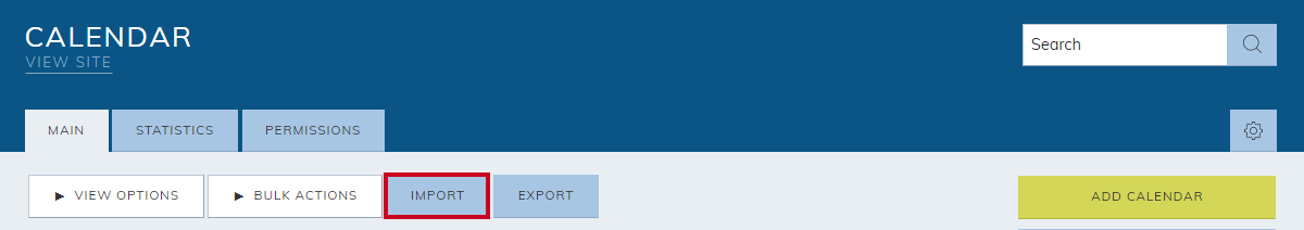 calendar module import button