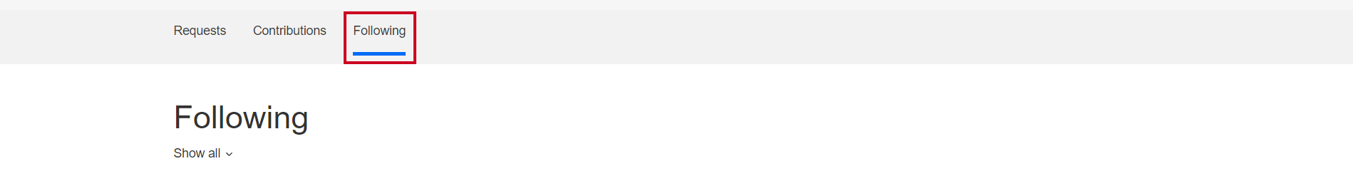 The Following tab.