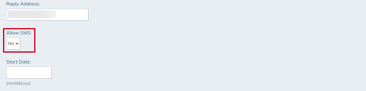 Notify Me's allow SMS option for a new category.