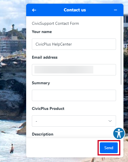 Leave a Message send button.