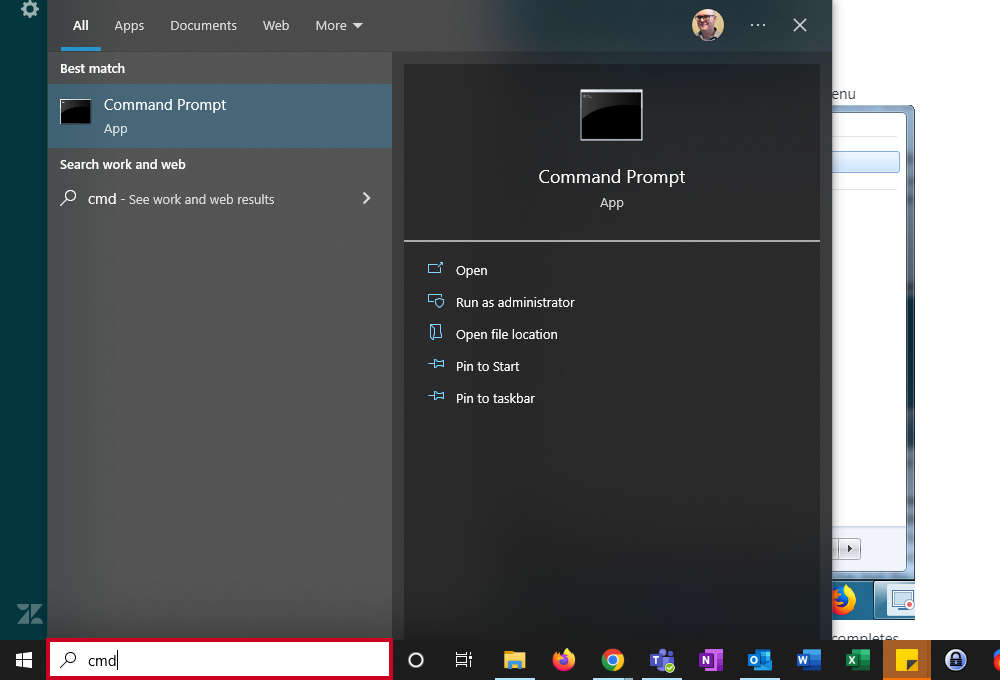 The Windows search bar.