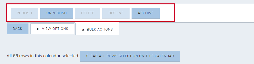 Bulk Action options.