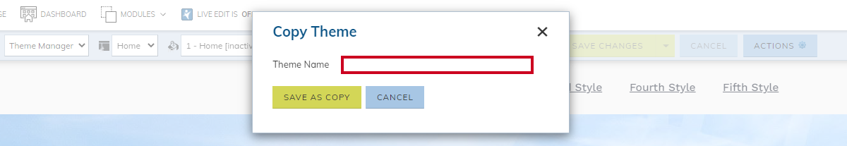 Theme name text box.