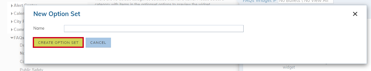Create Option Set button.