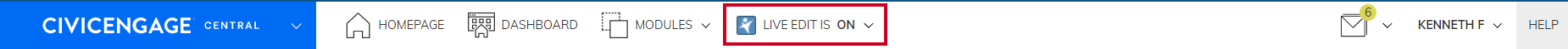 Ensure that Live Edit is ON