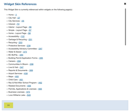 Widget Skin References