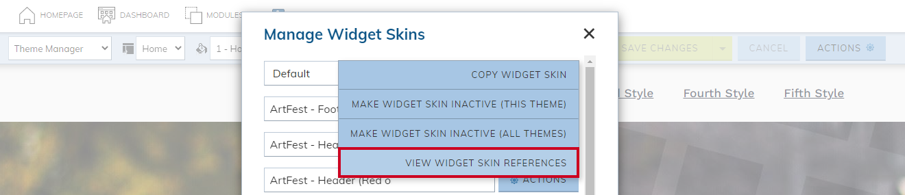 Select View Widget Skin References