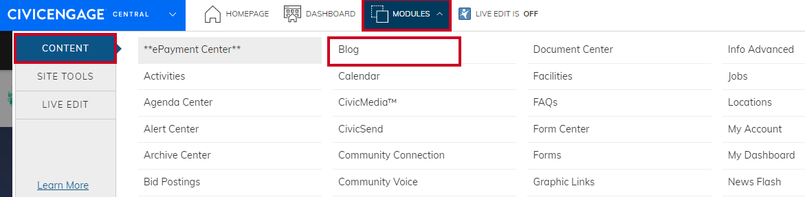 Modules Content Blog