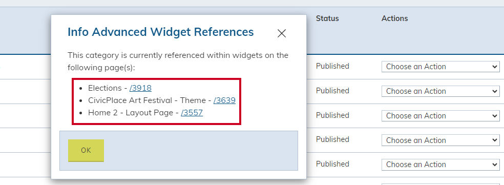 View the Widget References