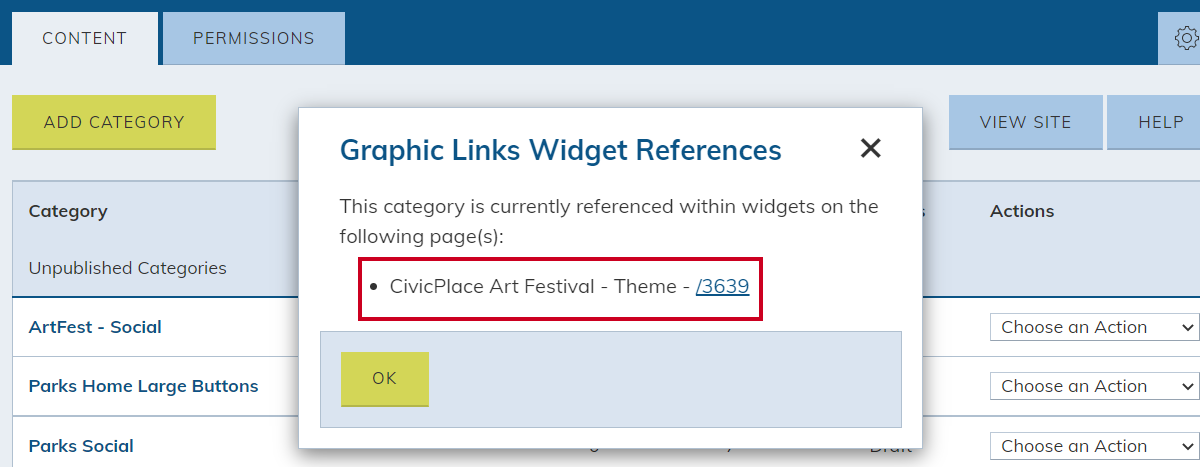 View the Widget References