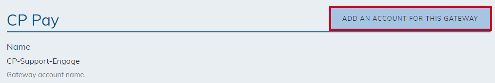 CivicPlus Pay's Add an Account for This Gateway button
